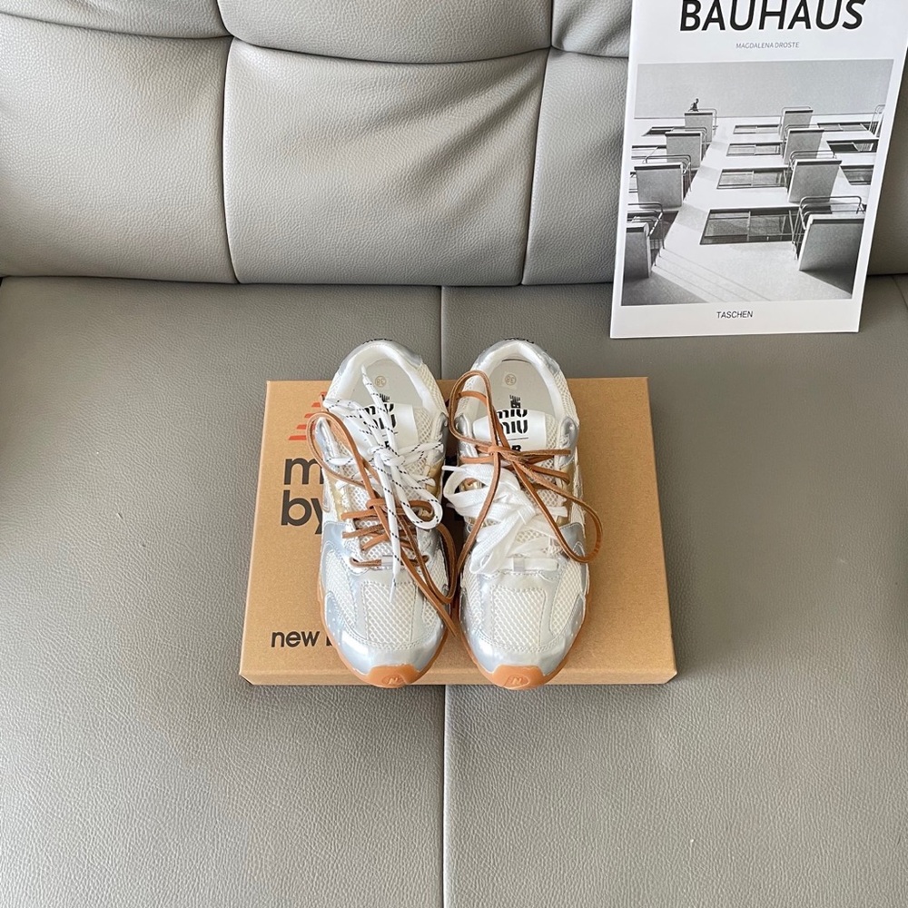 Miu Miu White and Tan sneakers